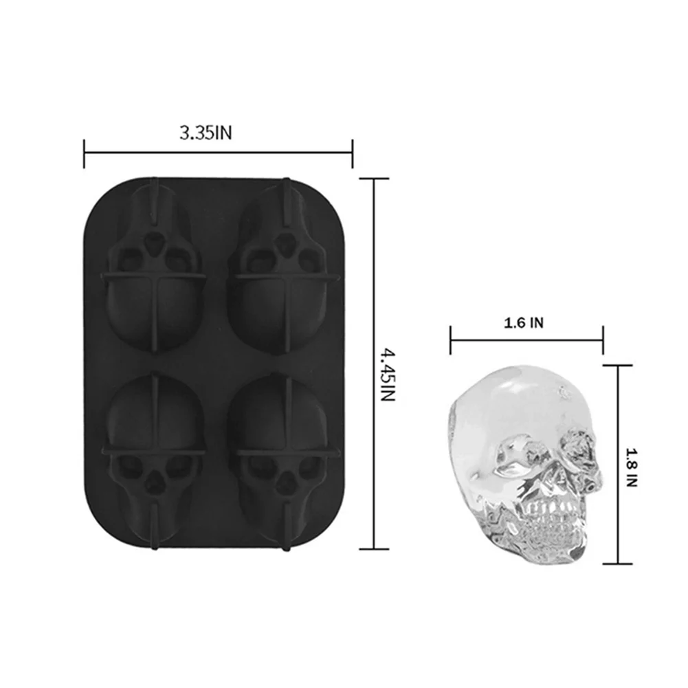Силиконовый лоток для льда с черепом четыре ровных силиконовых инструмента