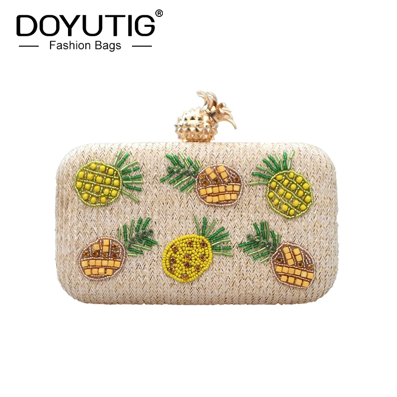 DOYUTIG летние новые свежие плетеные клатчи с соломенным плетением Женская пляжная