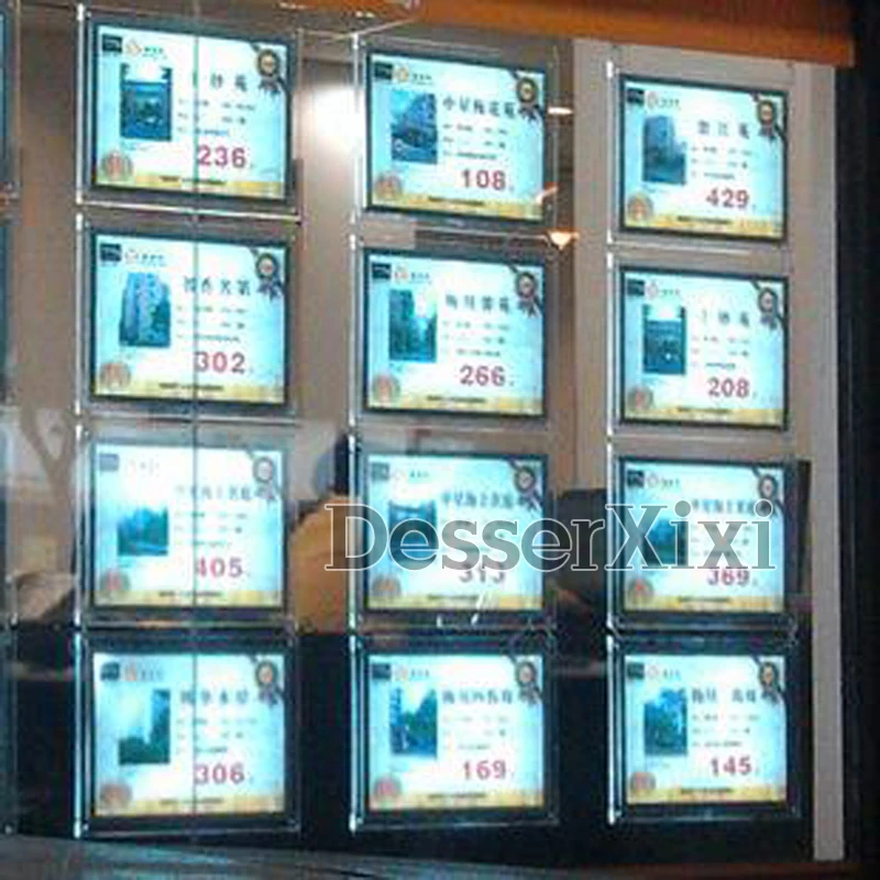 12 шт. A4 пейзаж светодиодный подсветка окно дисплей Односторонний Акриловый