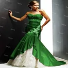 Элегантное зеленое свадебное платье-Русалка с кружевом, винтажные свадебные платья в готическом стиле красного и цвета слоновой кости, модель 2021