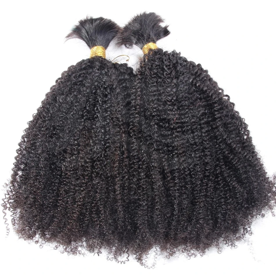 Афро кудрявые вьющиеся человеческие волосы объемные пучки волос для плетения