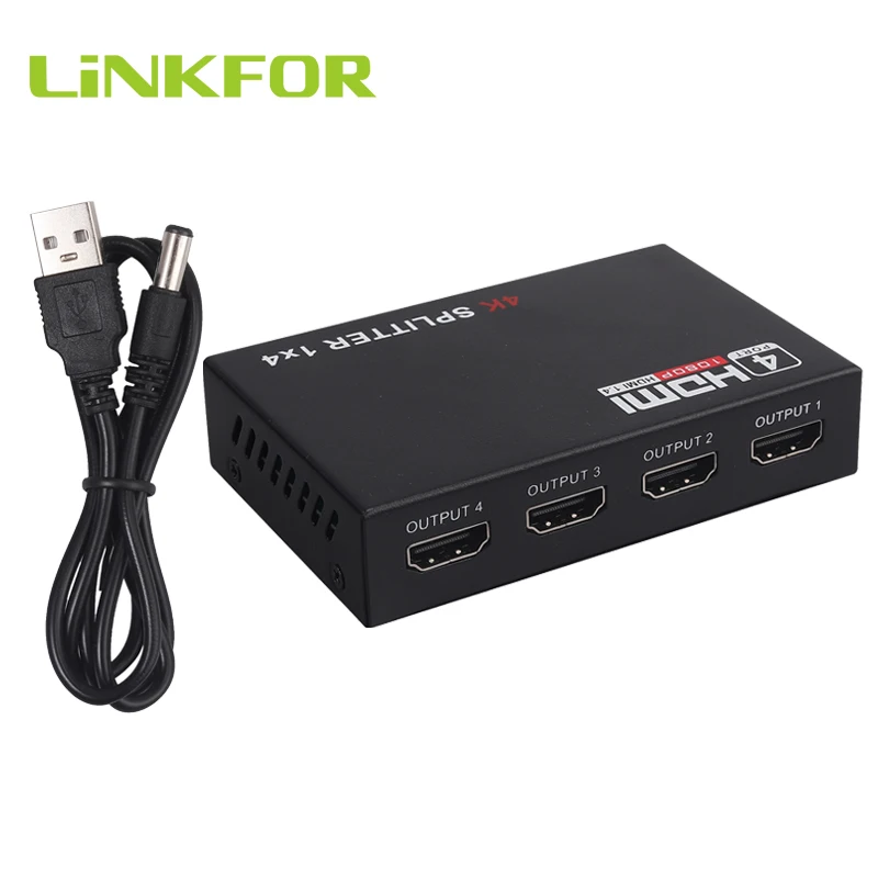 Разветвитель LiNKFOR HDMI 4K для 3D HDTV 1080P 1 вход 4 выхода Поддержка HDCP 8 бит|Кабели HDMI| |