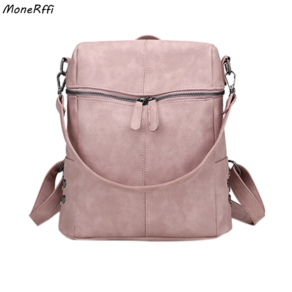 Повседневные вместительные сумки на плечо винтажный женский рюкзак из нубука и