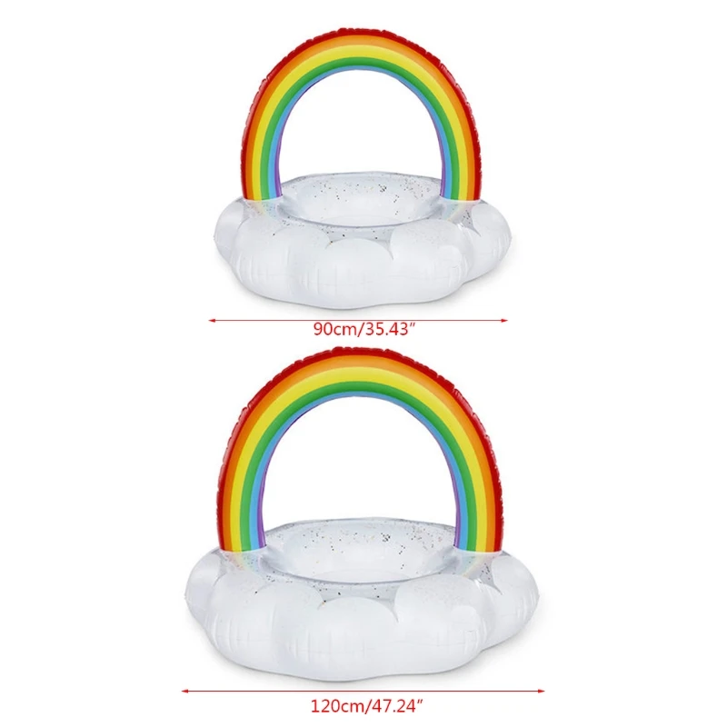 

2021 New Swim Pool Toy Beach Lifebuoy Summer Inflatable Rainbow Clouds Swimming Ring Water Fun Floating Adult Swimming Circle