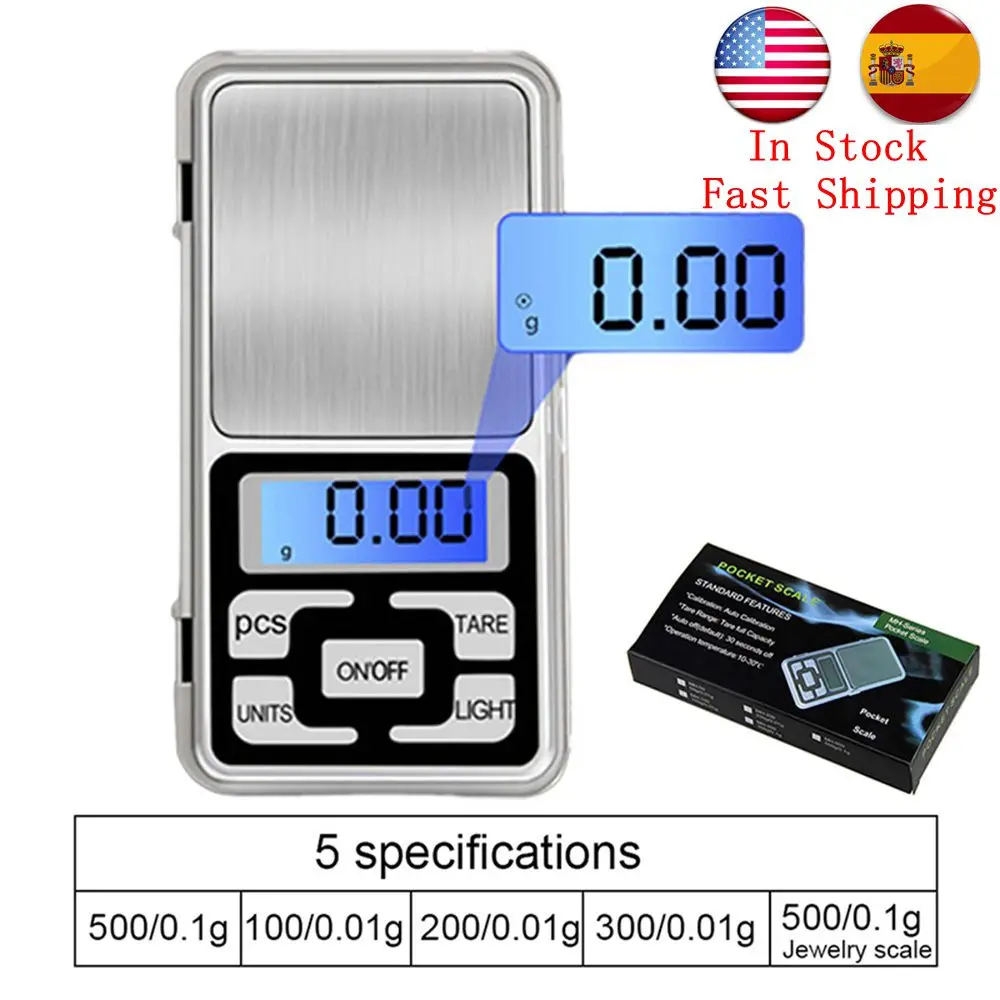 Цифровые Мини весы 100/200/300/500 г 0 01/0 1 высокоточные карманные с подсветкой для