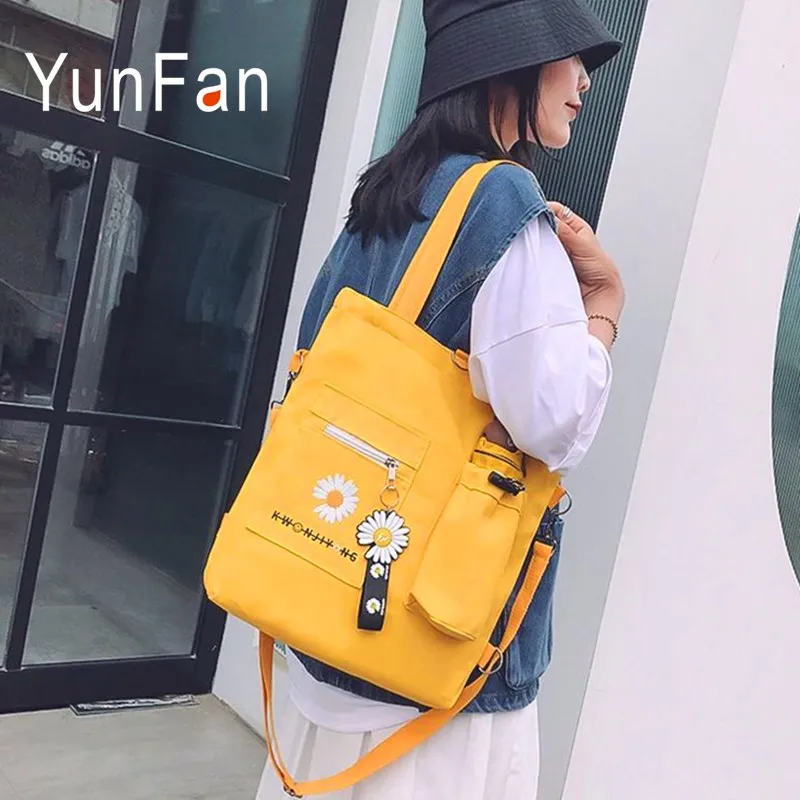 

2020 new Korean canvas bag women's shoulder bag diagonal bag multi-purpose large-capacity daisy print student tuition bag
