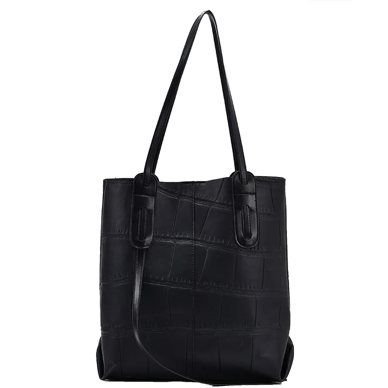 

Hong Large Capacity Women's Bag New Fashion Popular One Shoulder Bag Internet Celebrity Tote Bag Kong Style Retro Crocodile Soft