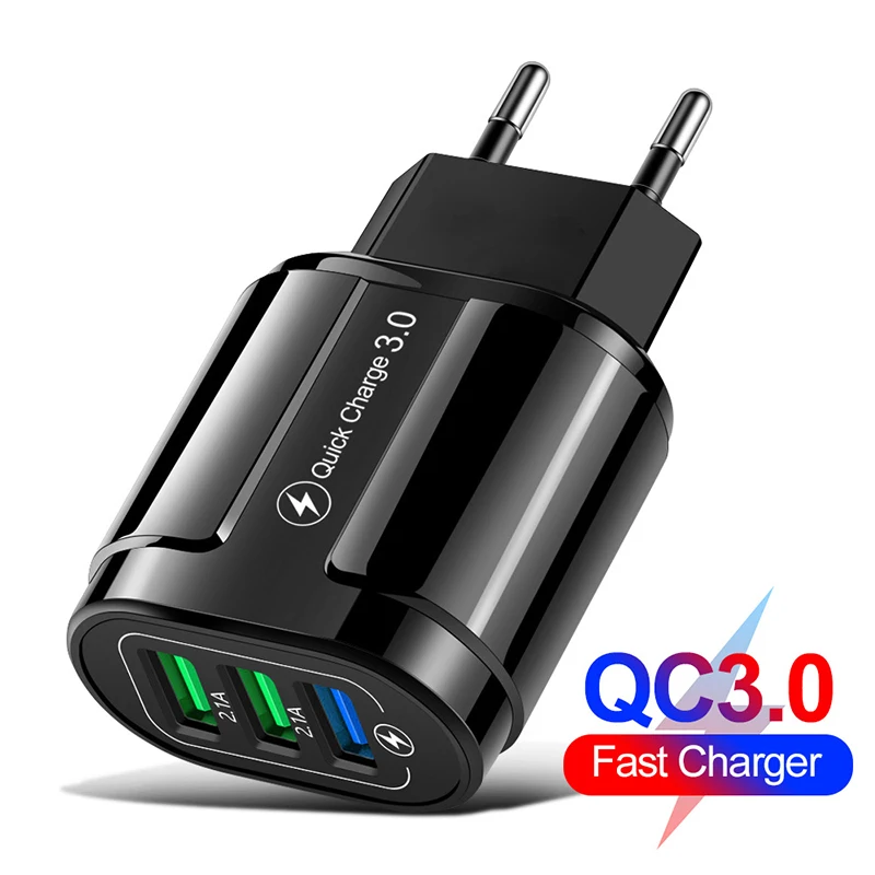 

USB-C Travel charger PD Charger 3USB Charger EU/US For iPhone13 12 11 Samsung Xiaomi Mobile Phone Fast Wall EU/US Chargers QC3.0