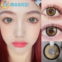 MOONZI Pineapple Pops Contact Lenses Annually brown Soft for Eyes big pupil Contact Lens Myopia Prescription degree 2pcs Pair