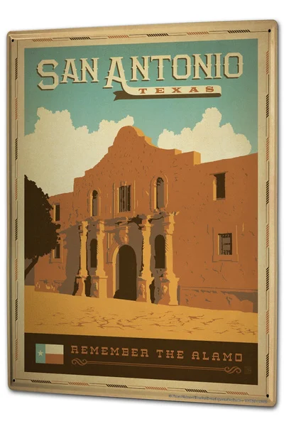 

Tin Sign Wanderlust City San Antonio Texas Alamo Home Decor Coffee Bar Decoration