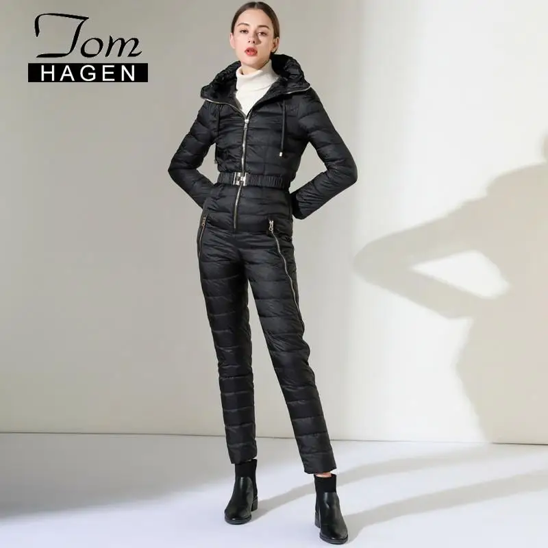 Зимний пуховик для женщин 2020 теплый длинный размера плюс женский цельный