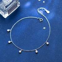925 sterling silver o chain round zircon bobby socks anklet leg women jewelry female ornament fashion decoration on foot
