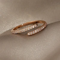 minimalist geometric rose gold open rings for woman korean fashion jewelry new gothic accessories student girls simple ring set