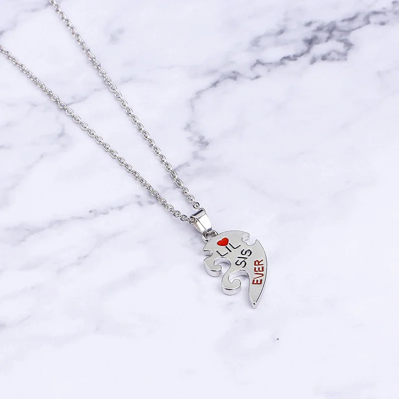 Мода 2 шт./компл. большая сестра Лил СИС старшая лучшая навсегда реальное ожерелье