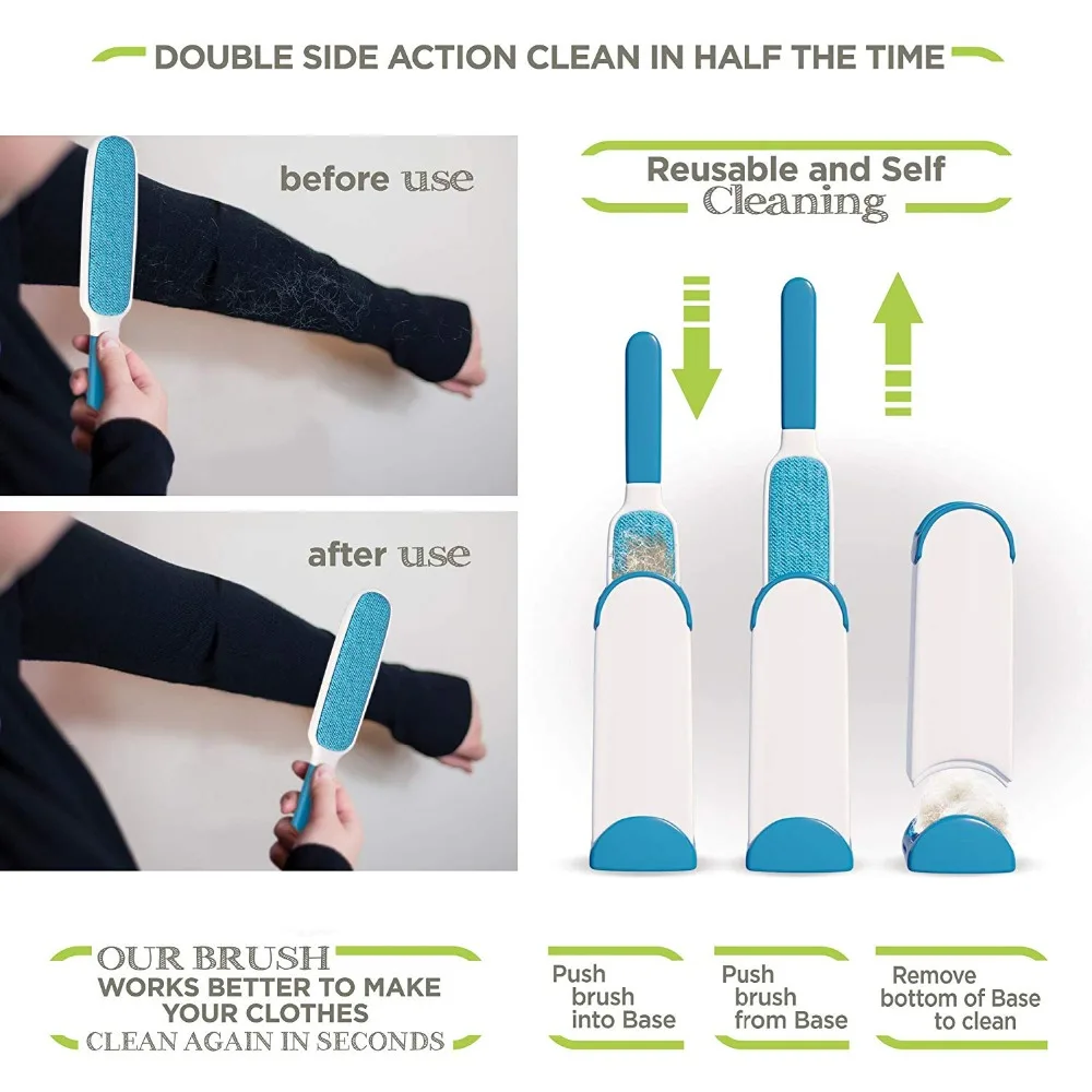 3 pcs/1Set Pet Hair Remover Brush Quick Makeup Remover Clothes Brush dog Hair Paste Device Cleaning Brush tool Pet Beautician