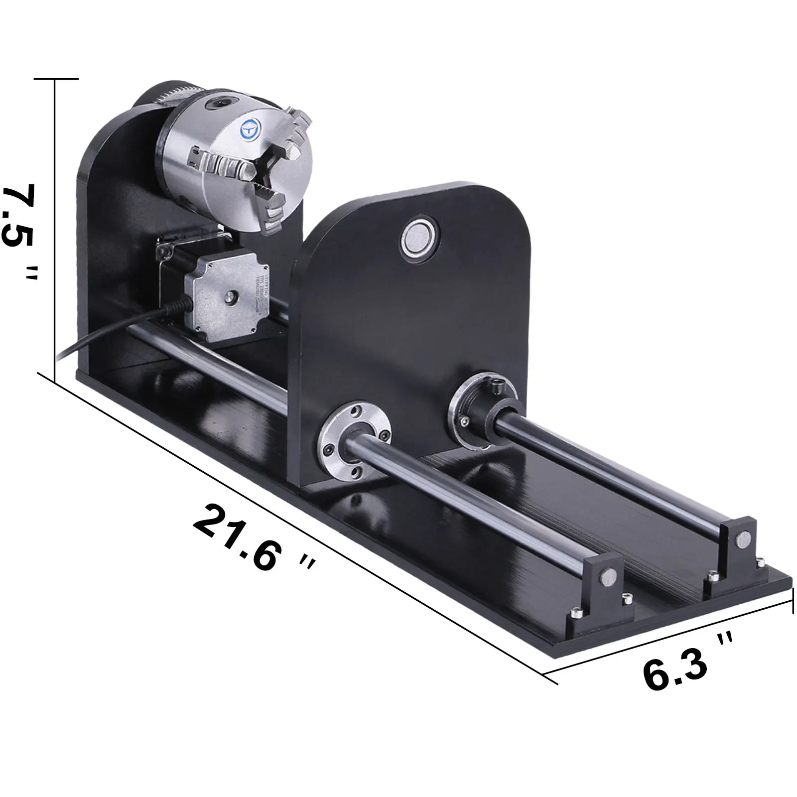 

VEVOR CNC Rotational Rotary Axis Router Accessory F Style, Rotary Axis With 80mm 3-jaw 230mm Track for Scroll Stigma Bamboo