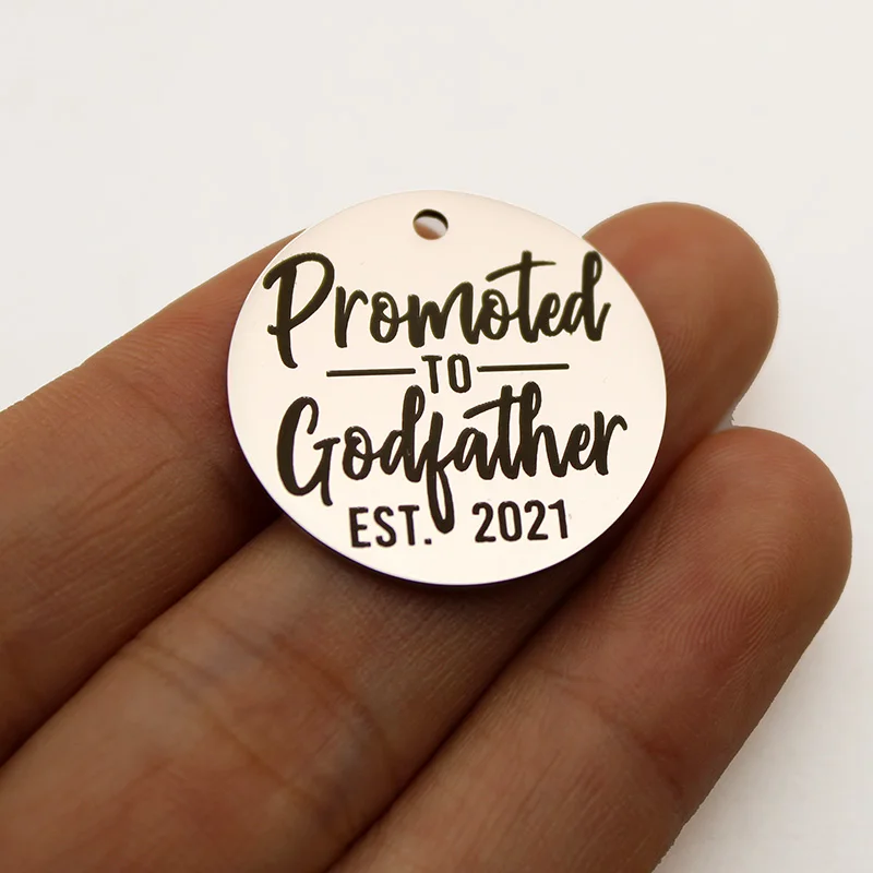 Подвеска Godfather Est.2022 гравированная под крестного отца 2022 подвески из нержавеющей