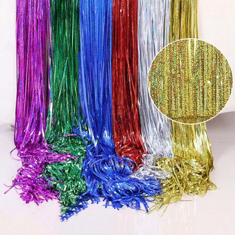 Лазерный дождь проволока День Рождения Вечеринка фон украшение стены вечеринка