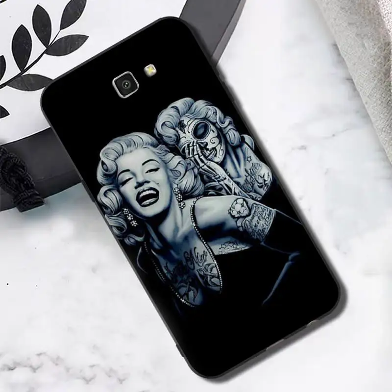 TOPLBPCS Мэрилин Монро с котом окрашенный чехол для телефона Samsung J6 J7 J2 J5 prime J4 J8 2016 2017