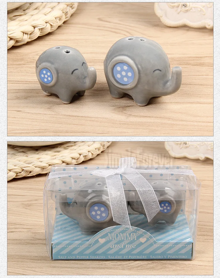 60 шт./лот 30 комплектов Baby Shower Mommy and Me маленький арахис слон керамическая соль и
