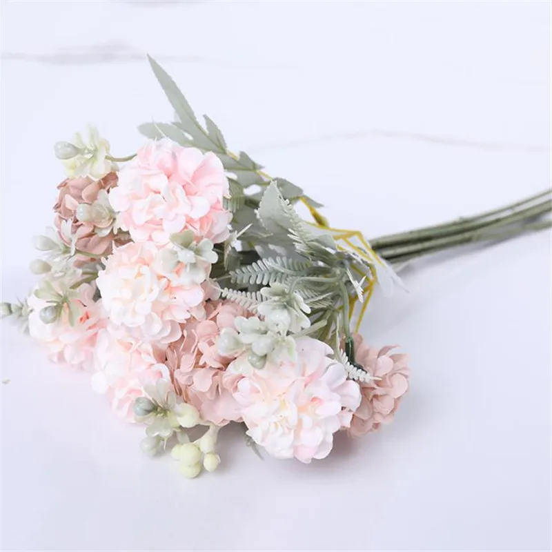 

7P European Fake Shallot Balls 11" Length Simulation Round Chrysanthemum for Wedding Home Decorative Artificial Flowers