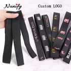 Регулируемая резинка для волос с логотипом на заказ, регулируемая эластичная лента для париков, повязка для волос на липучке, 58 см, повязка на края для шарфа, 100 шт.