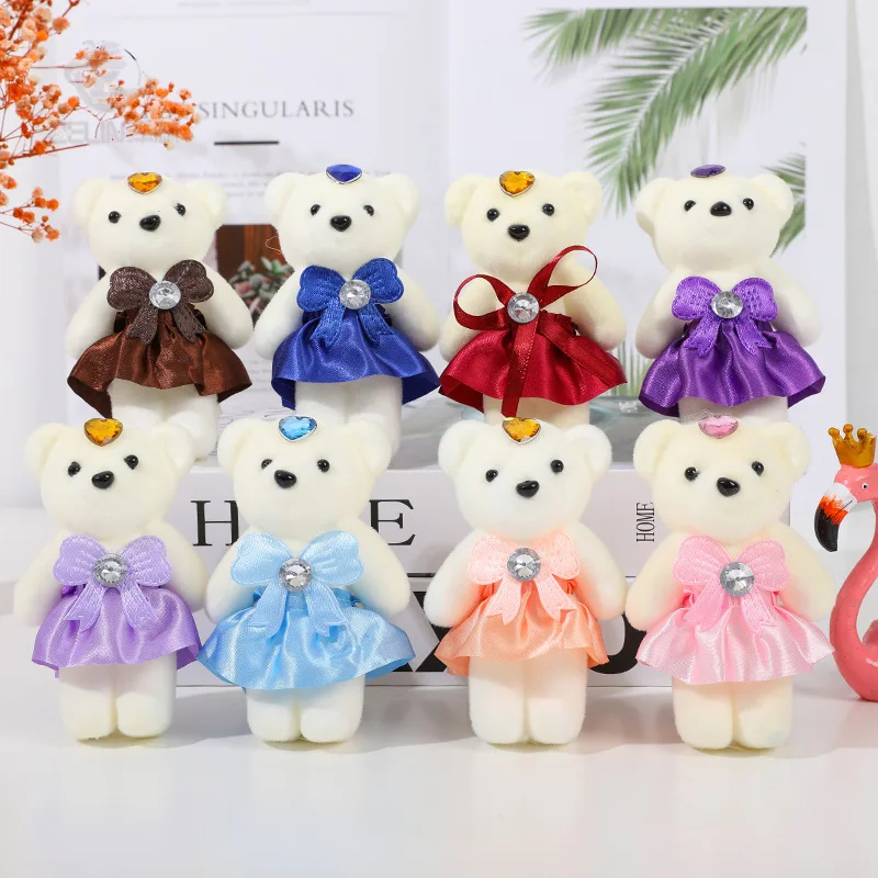 

10PCS Best Selling New Ice Cream Bear Cartoon Bubble Bear Bouquet Doll Wedding Flower Bouquet Decoration Plush Toy 12cm