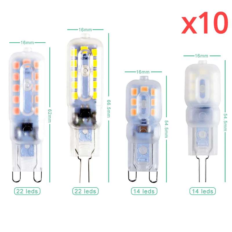 

10PCS LED Bulb 3W 5W G4 G9 Light Bulb AC 220V DC 12V LED Lamp SMD2835 Spotlight Chandelier Lighting Replace 20w 30w Halogen Lamp