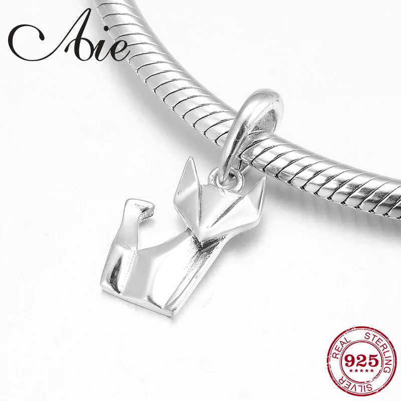 Новые креативные серебряные подвески в форме кошки 925 пробы бусины подходят для