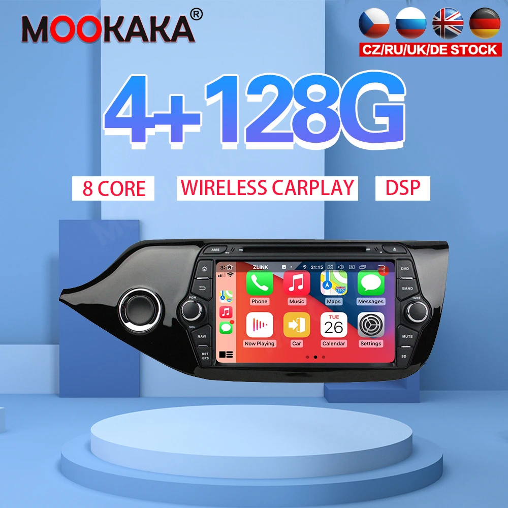 

Автомобильный плеер 8 "Android 10 PX6 4G 128 ГБ для KIA CEED 2014 + Автомобильный GPS навигатор CarPlay головное устройство DSP стерео