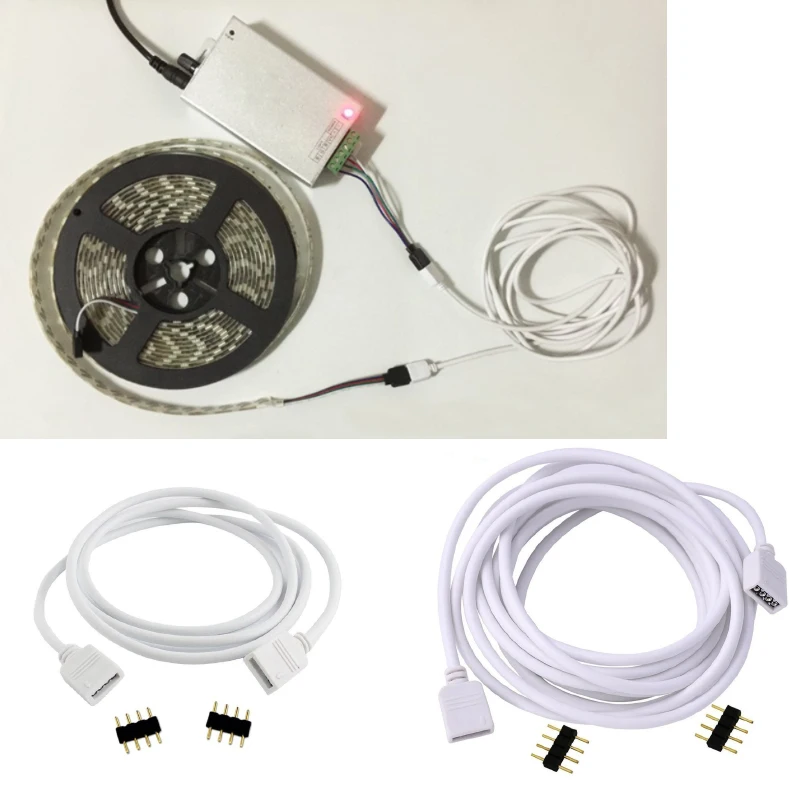 

4 Pin 1M Strip Extension Ribbon RGB LED Cable LED Strip Light Connector AUG889