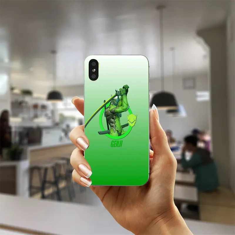 Мягкие силиконовые чехлы Genji Overwatchs для iPhone X XR XS Max 10 7 6 6s 8 Plus 4 4s 5 5S SE 5C