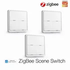 4-сторонний беспроводной контроллер Tuya ZigBee, 12 режимов, без наклеек, панель, переключатель, кнопочный контроллер, сценарий автоматизации для устройства Tuya