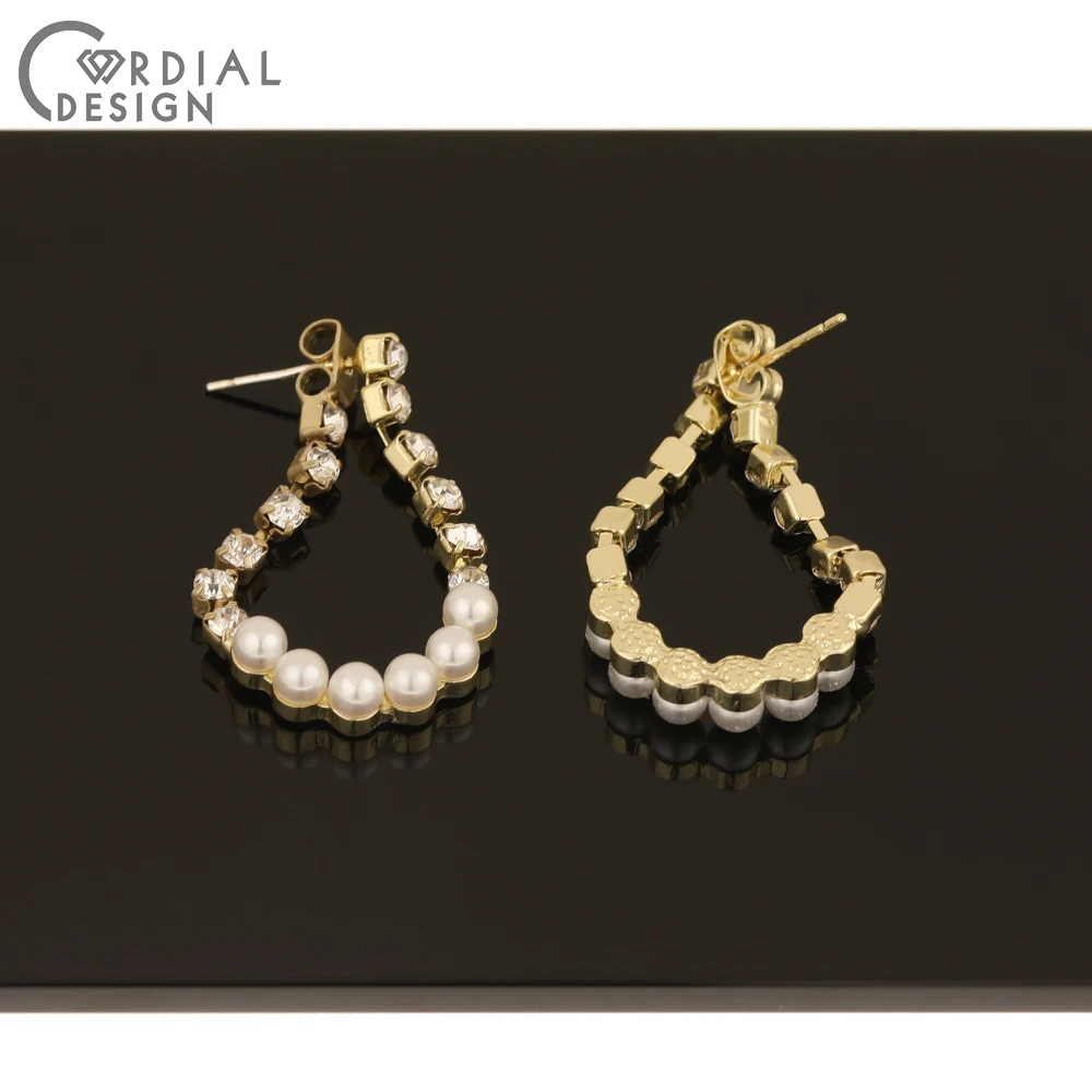 

Cordial Design 50Pcs 21*39MM Jewelry Accessories/Oval Waterdrop Shape/Rhinestone Earrings Stud/Jewelry Findings & Components