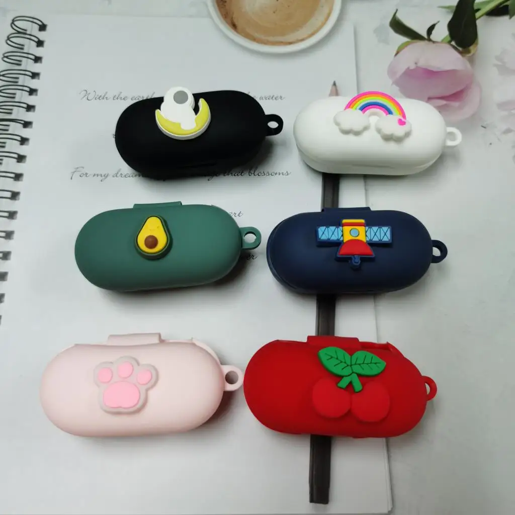 

Cute Earphone Case For Haylou GT1 Silicone Cover Wireless Bluetooth Headphone Case For Haylou GT1 Headset Coque With Hook