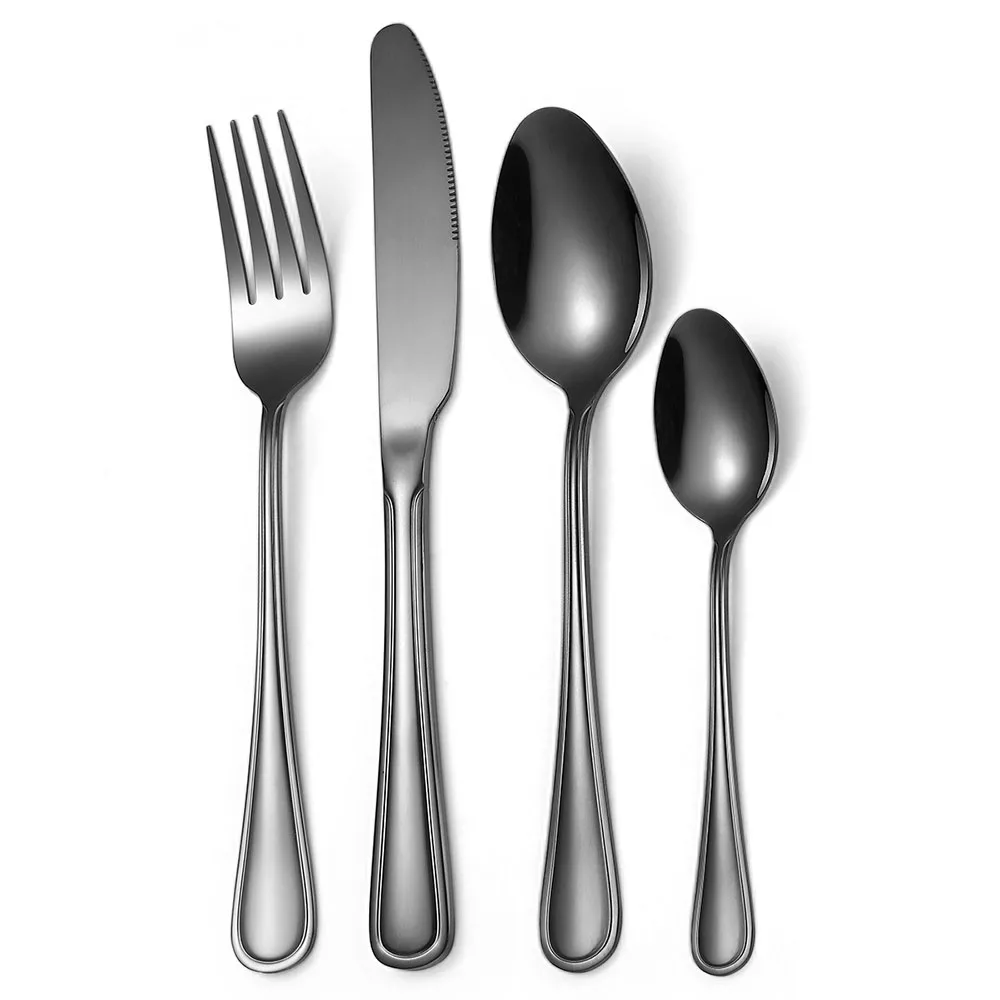 

4Pcs New Tableware Rainbow Cutlery Stainless Steel RainbowCutlery Set Tableware Set Fork Spoon Knife Set Gift Dinnerware Set