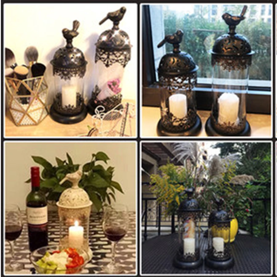 Металлический полый подсвечник декоративные подсвечники фонари большие