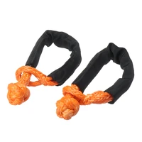 2pc 7 5 ton orange synthetic fiber soft shackle car auto flexible winch rope towing recovery straps yellow cable tool parts