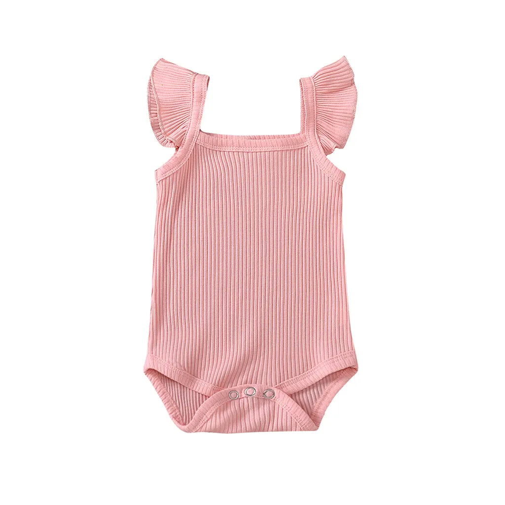 Комбинезон для новорожденных девочек 0 24 месяцев хлопковый однотонный боди с