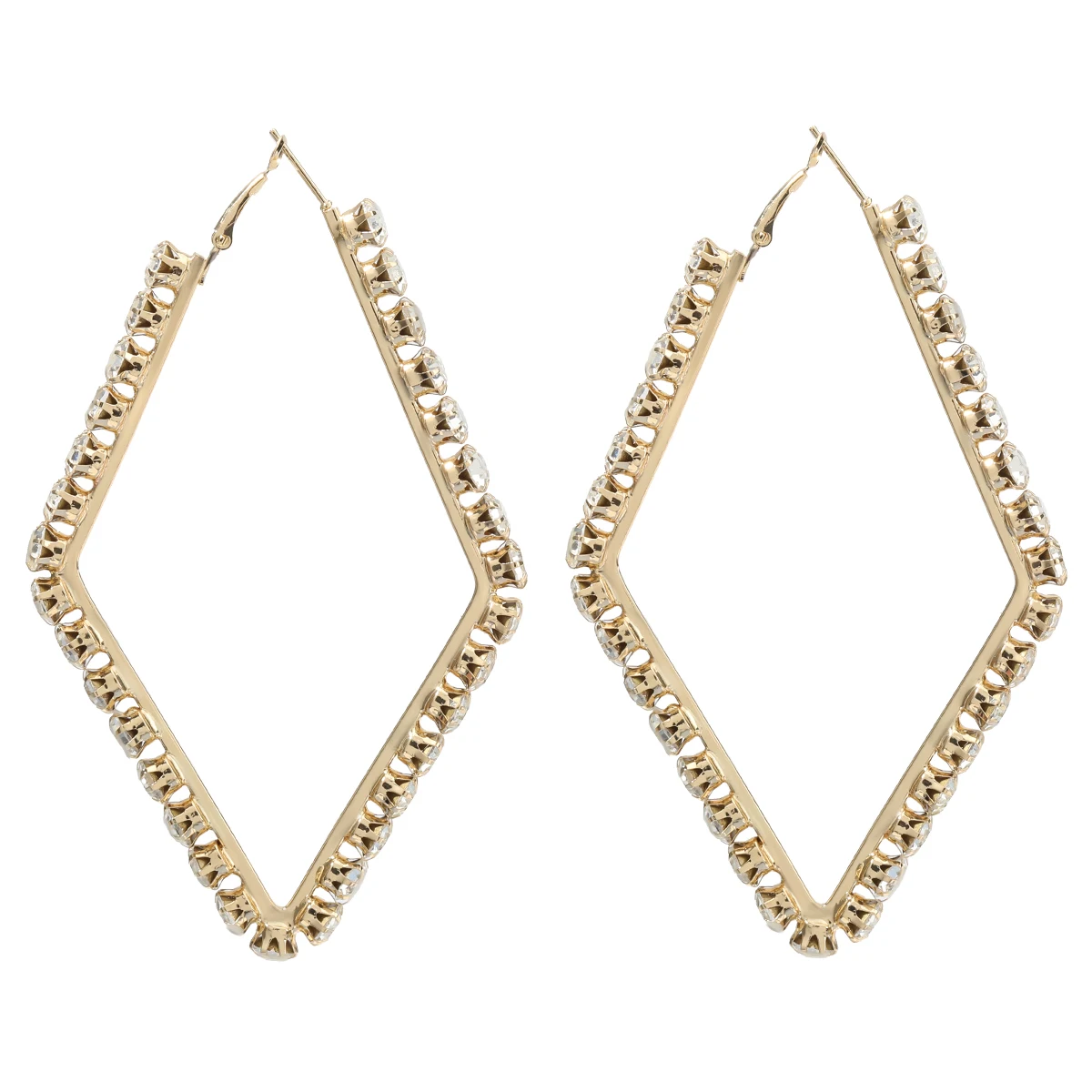 

Shiny Rhombus Rhinestone Ladies Earrings Hot Sale Bohemian Style Girl Jewelry Collection Accessories Boutique Jewelry