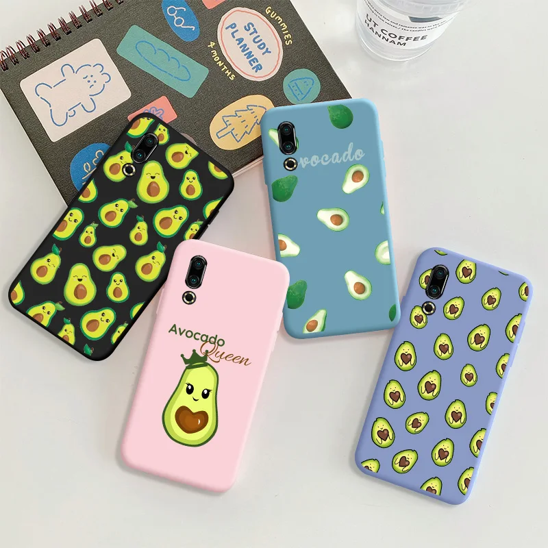 

Phone Case Avocado For Meizu 16s 16T 16X 16XS Cute Soft Silicone Back Cover For Meizu 16XS Candy TPU Soft Back Cover