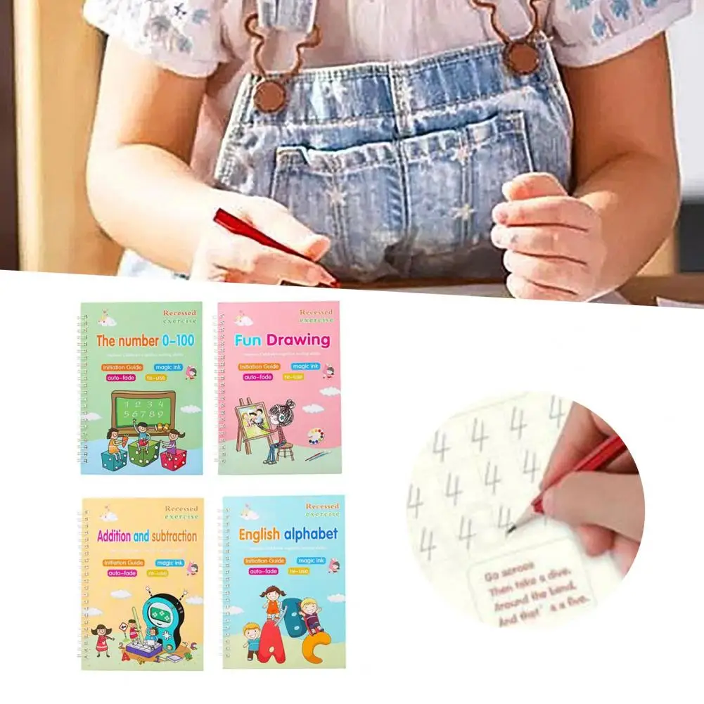 Practice Copybook English Version Groove Design Paper Handwriting Children Calligraphy Book for Home |