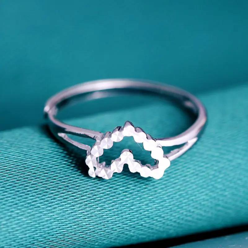 Горячая романтическая настоящая платина PT950 сердце алмаз резные вечность любовь