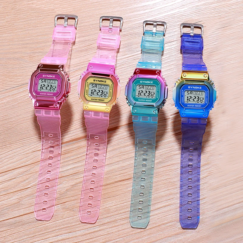 SYNOKE женские часы спортивные цифровые роскошные светодиодные электронные