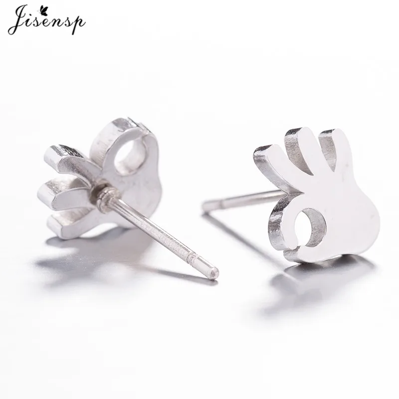 Jisensp уникальный дизайн OK Gesture серьги-гвоздики из нержавеющей стали серьги на