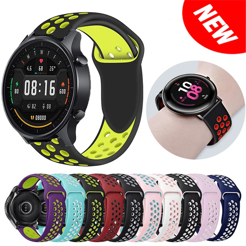 

Watch Band for Samsung Galaxy Watch 46mm/Huawei Watch GT2/Amazfit GTR 47mm Sports Silicone Bracelet wristband for 22mm 20mm band