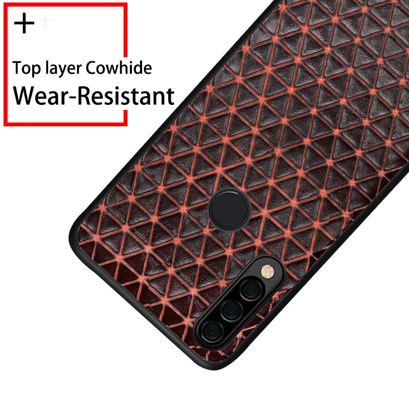 Высококлассный мужской чехол из натуральной кожи для телефона Huawei P40lite воловьей