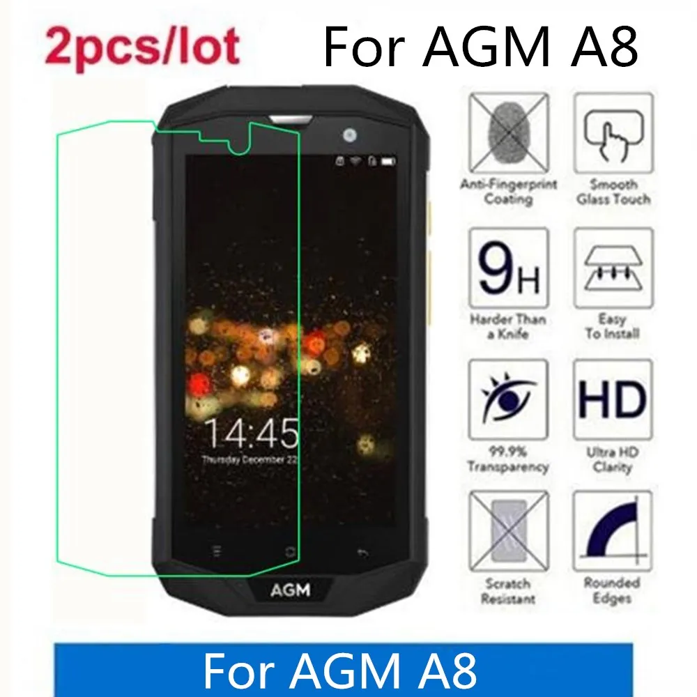 Закаленное стекло для AGM A8 2.5D Премиум Защитная пленка экрана защитная