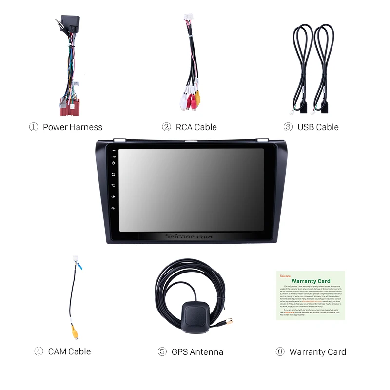 Seicane 9 &quotAndroid 0 автомобильный GPS плеер для 2004 2005 2006 2007 2008 2009 Mazda 3 BK BL 2Din Поддержка Wifi