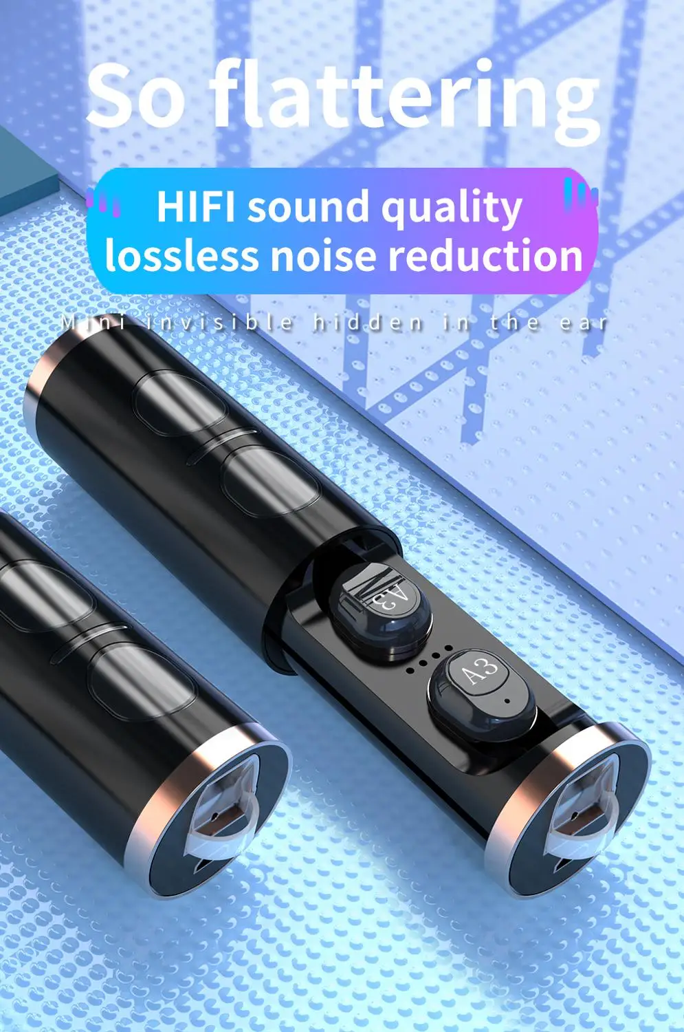 5 0 Bluetooth 6D стерео наушники беспроводные A3 водонепроницаемые 300 мАч зарядная